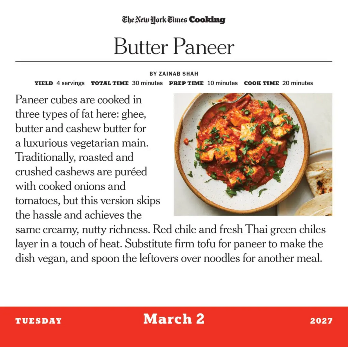 The New York Times Cooking Page-A-Day Calendar 2027