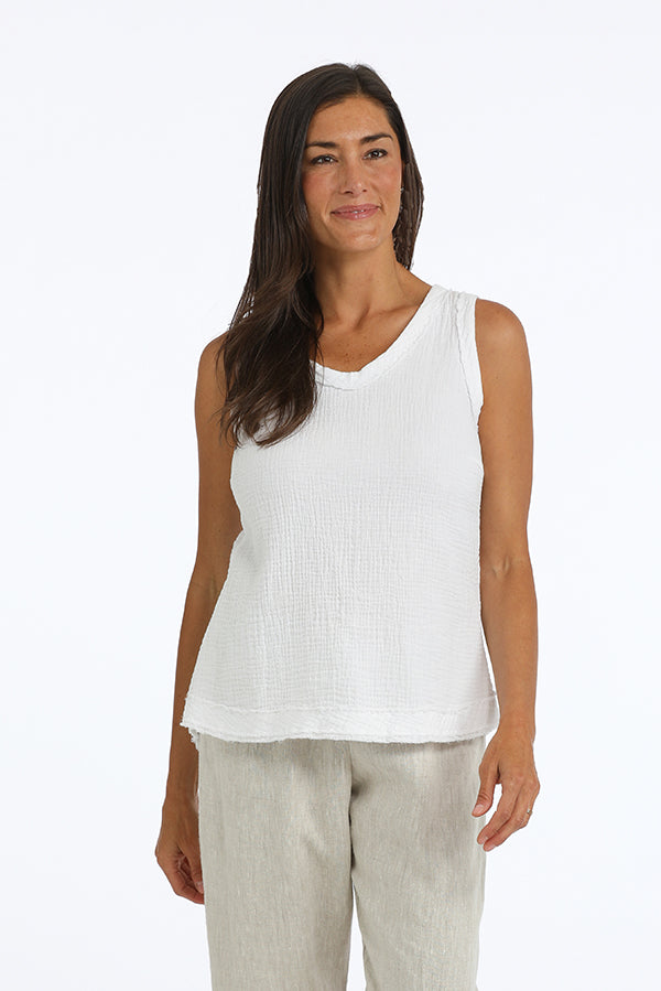 organic cotton gauze sleeveless top