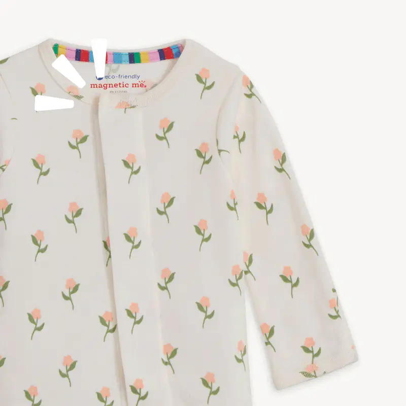 Floral Chicken Tender Organic Cotton Magnetic Footie