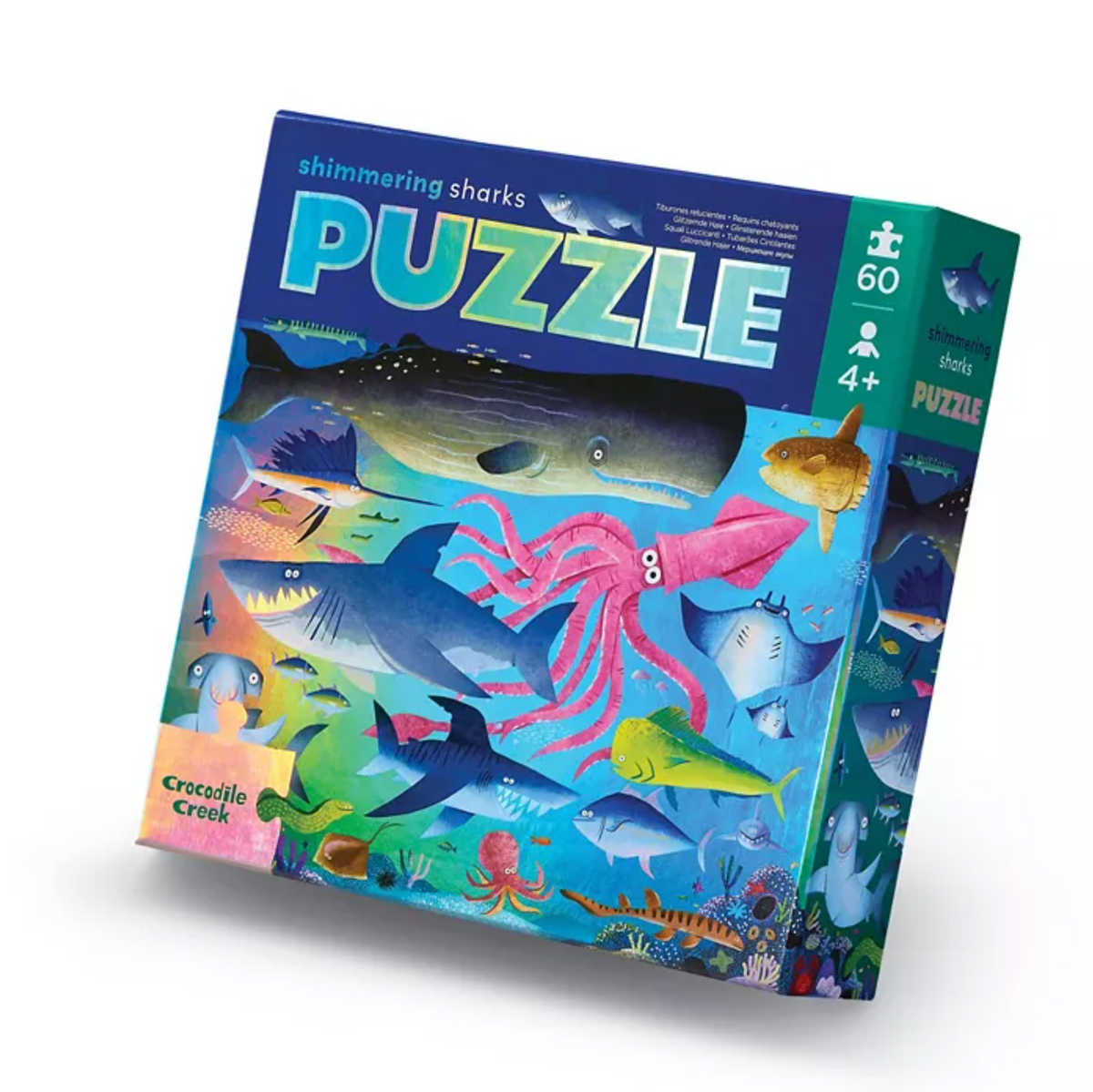 60 Pc Holo Puzzle Shimmering Sharks