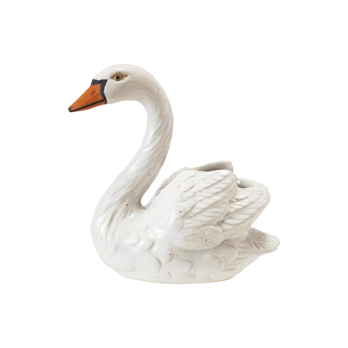 Stoneware Swan Shaped Toothpick Holder