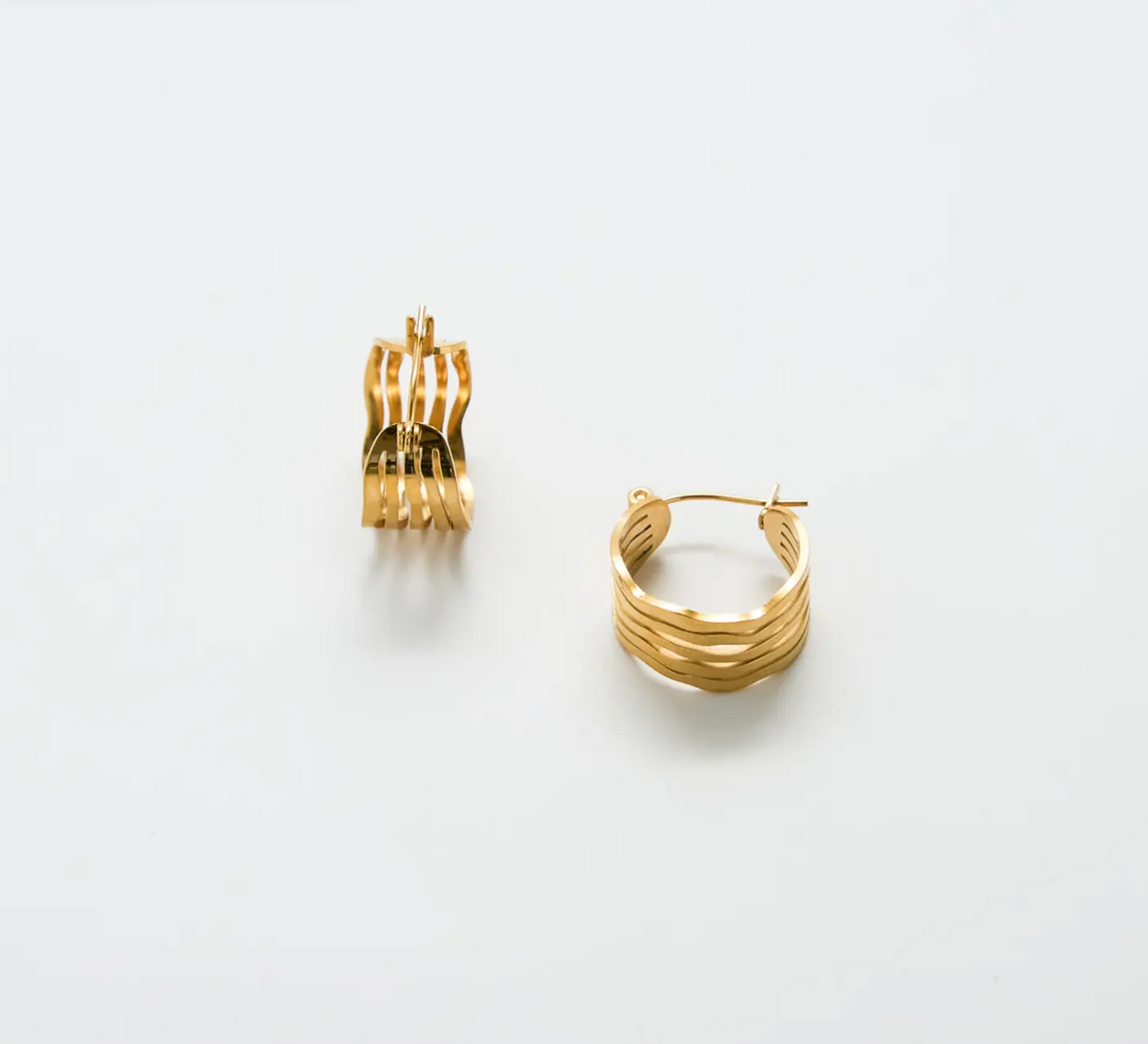 Gold Cut-Out Circle Hoop Earrings