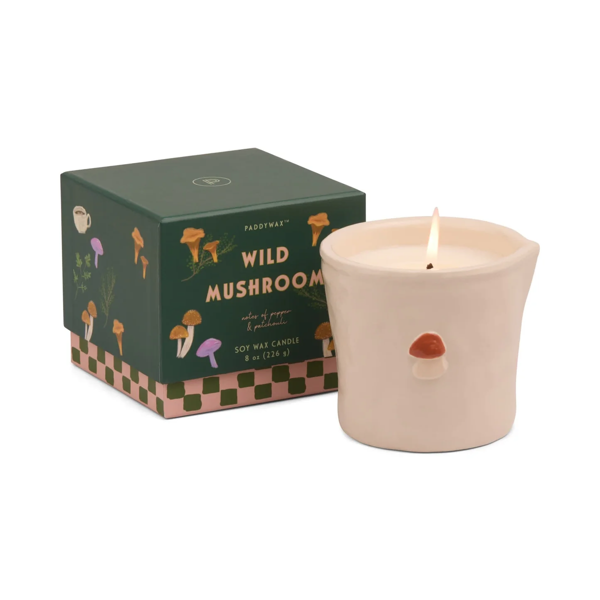 Wild Mushroom Ceramic Bistro Candle