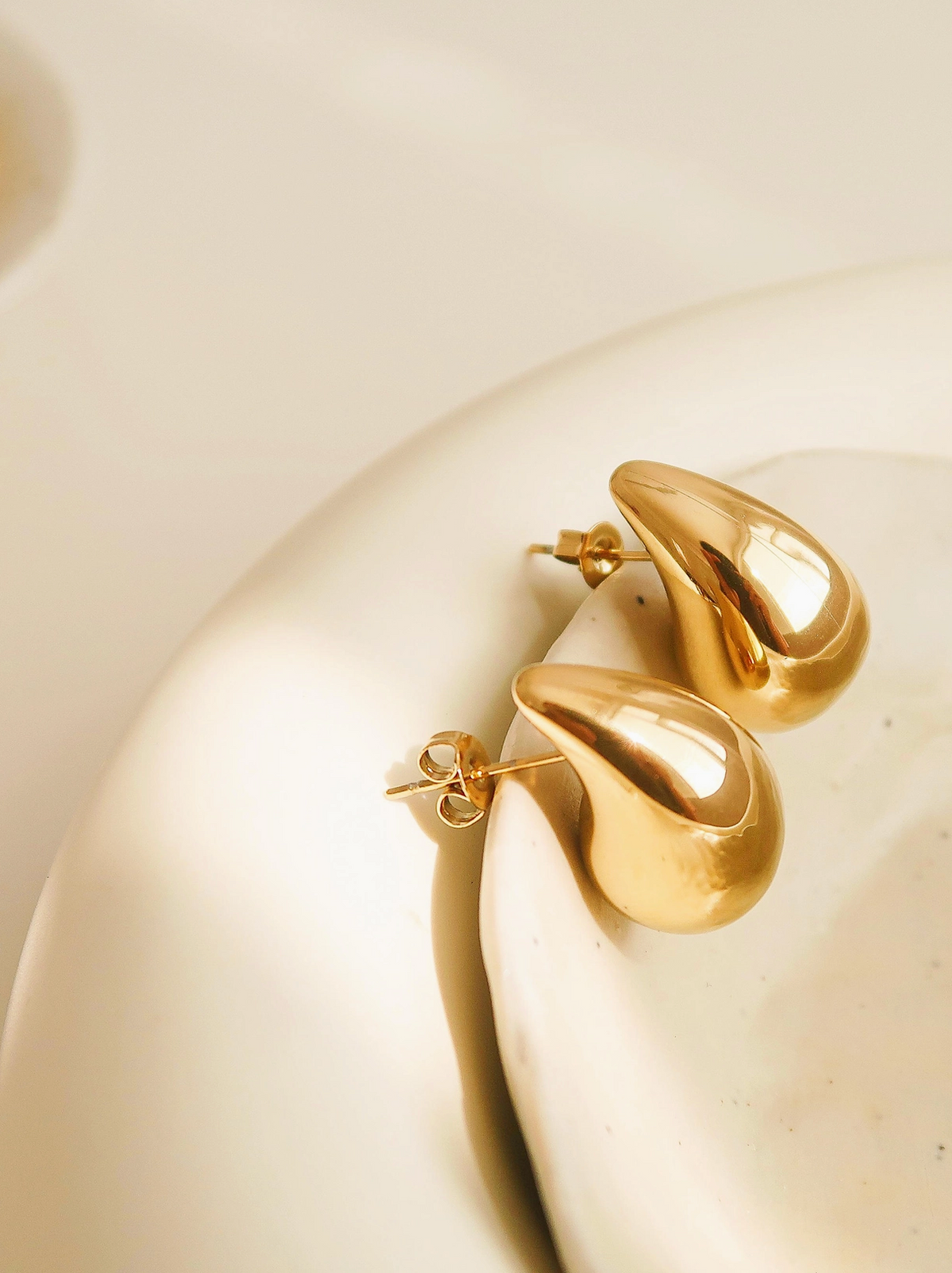 Colette Gold Huggie Droplet Earrings