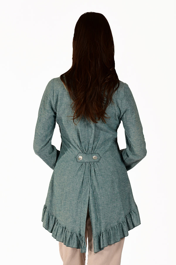hemp and organic cotton ruffle jacket