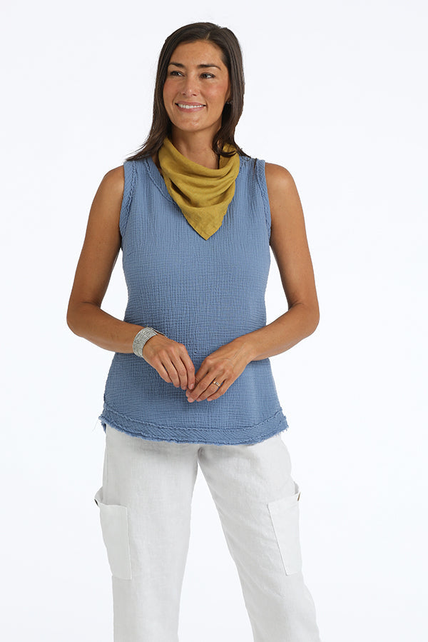 organic cotton gauze sleeveless top
