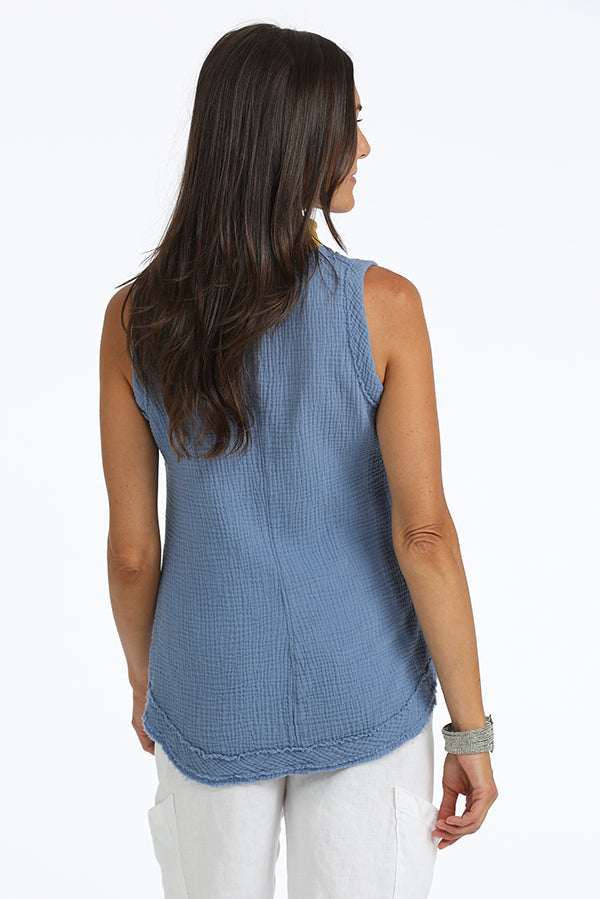 organic cotton gauze sleeveless top