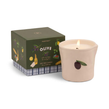 Bistro 8 oz White Ceramic Candle  FIG & OLIVE
