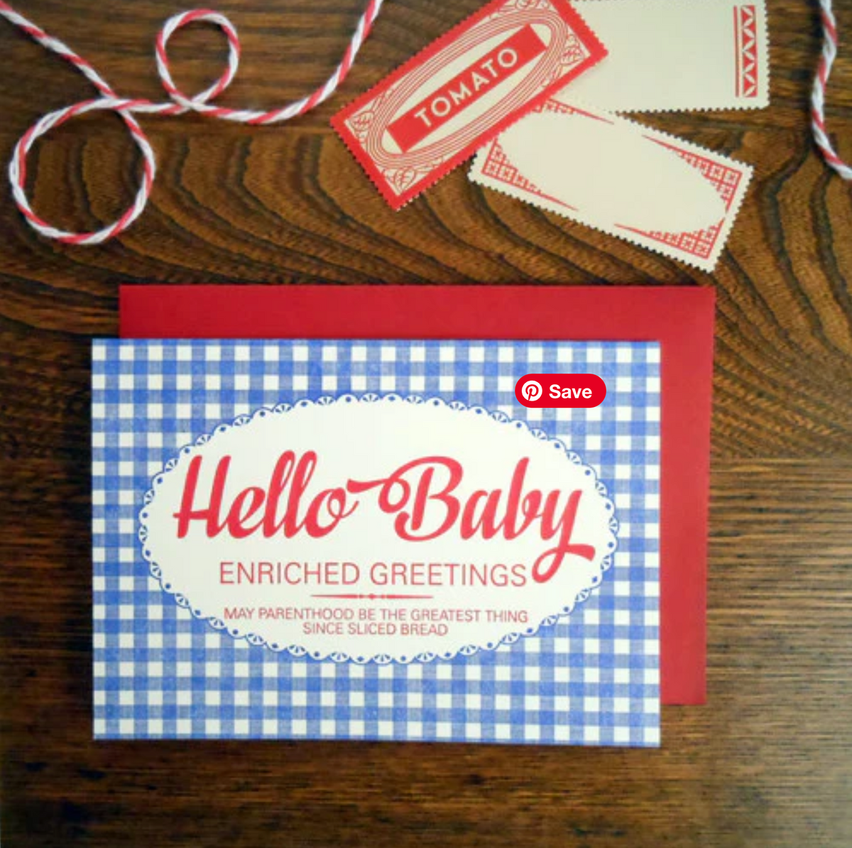 Hello Baby Bread Bag Card