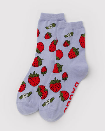 Baggu Crew Sock - Strawberry Blossom