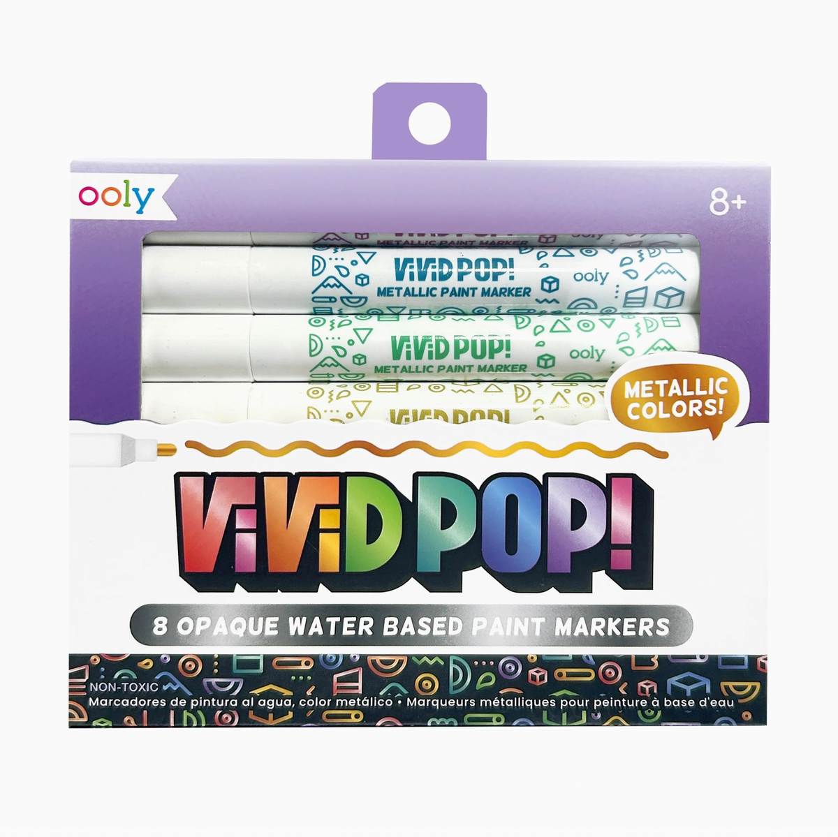Vivid Pop! Water-Based Paint Markers: Metallic (Set of 8)