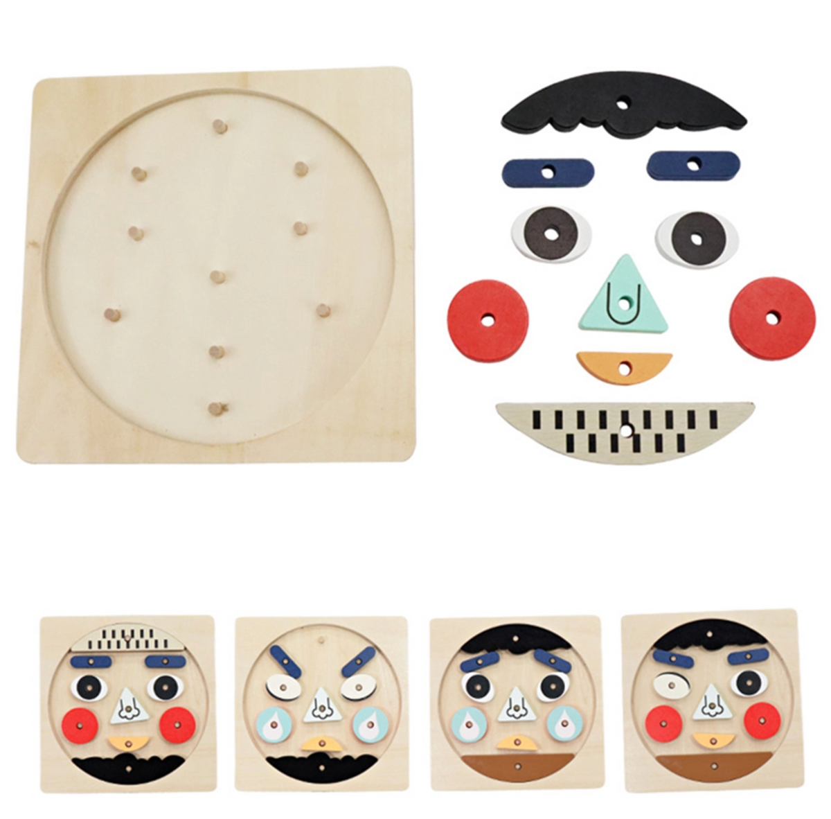 Funny Faces Educational Wooden Puzzle