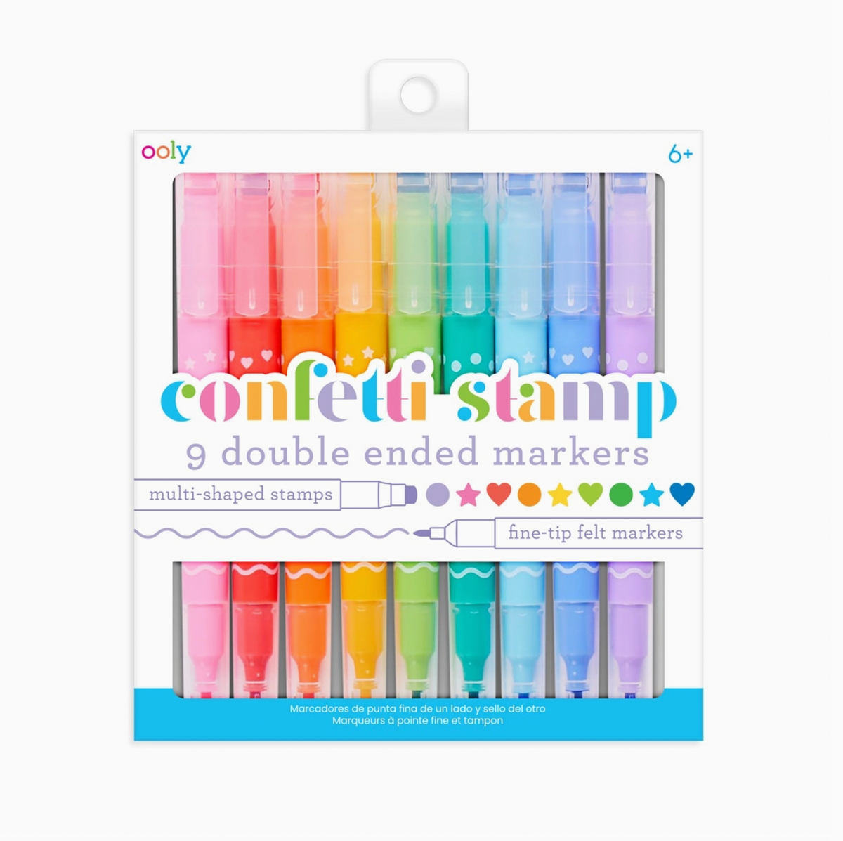 Confetti Stamp Double-Ended Markers (Set of 9)