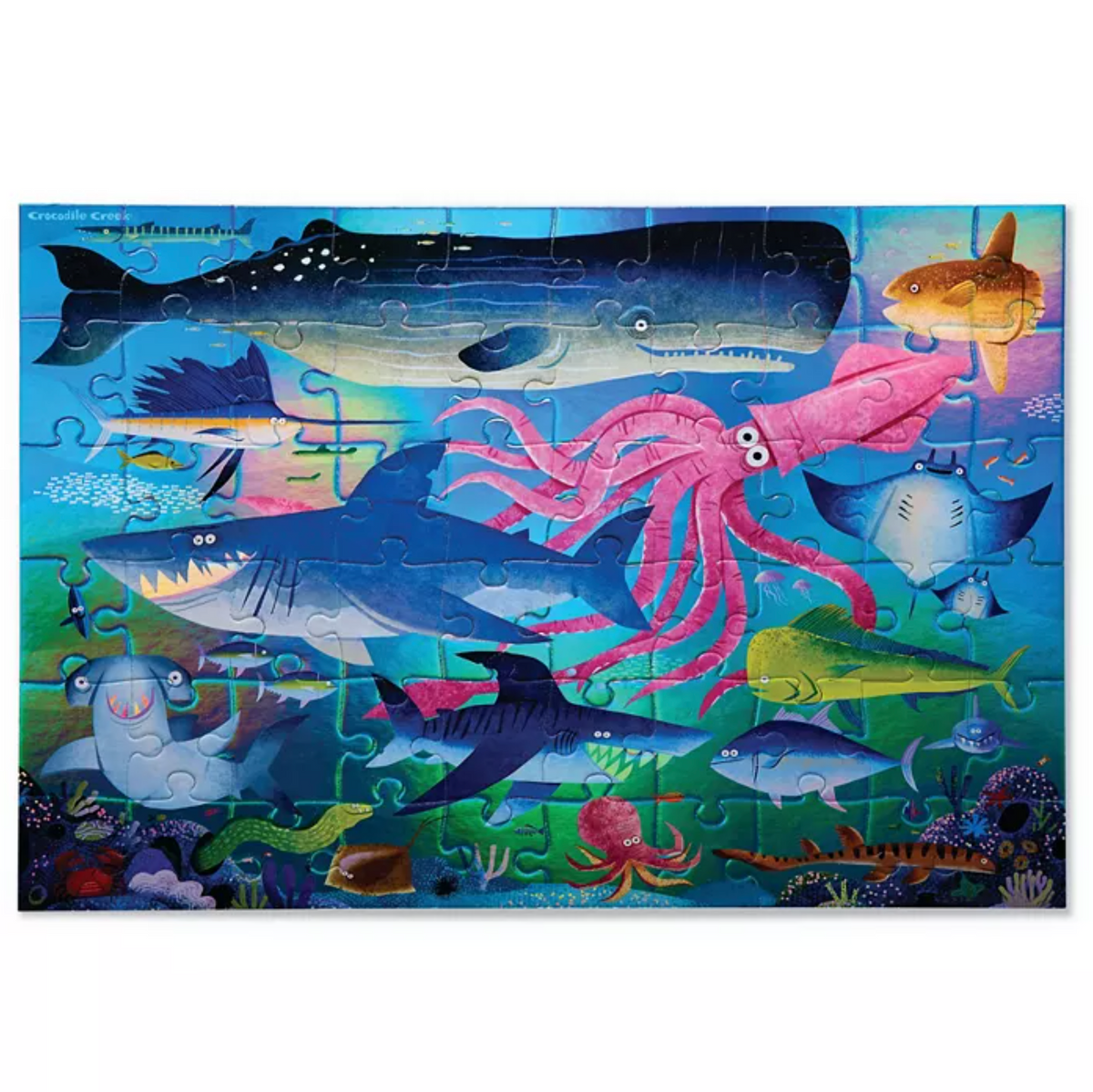 60 Pc Holo Puzzle Shimmering Sharks