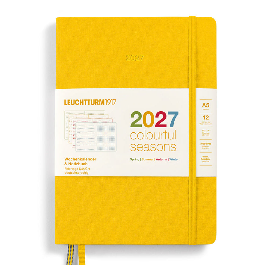 2027 Weekly Planner & Notebook Dotted Medium A5 Colorful Seasons