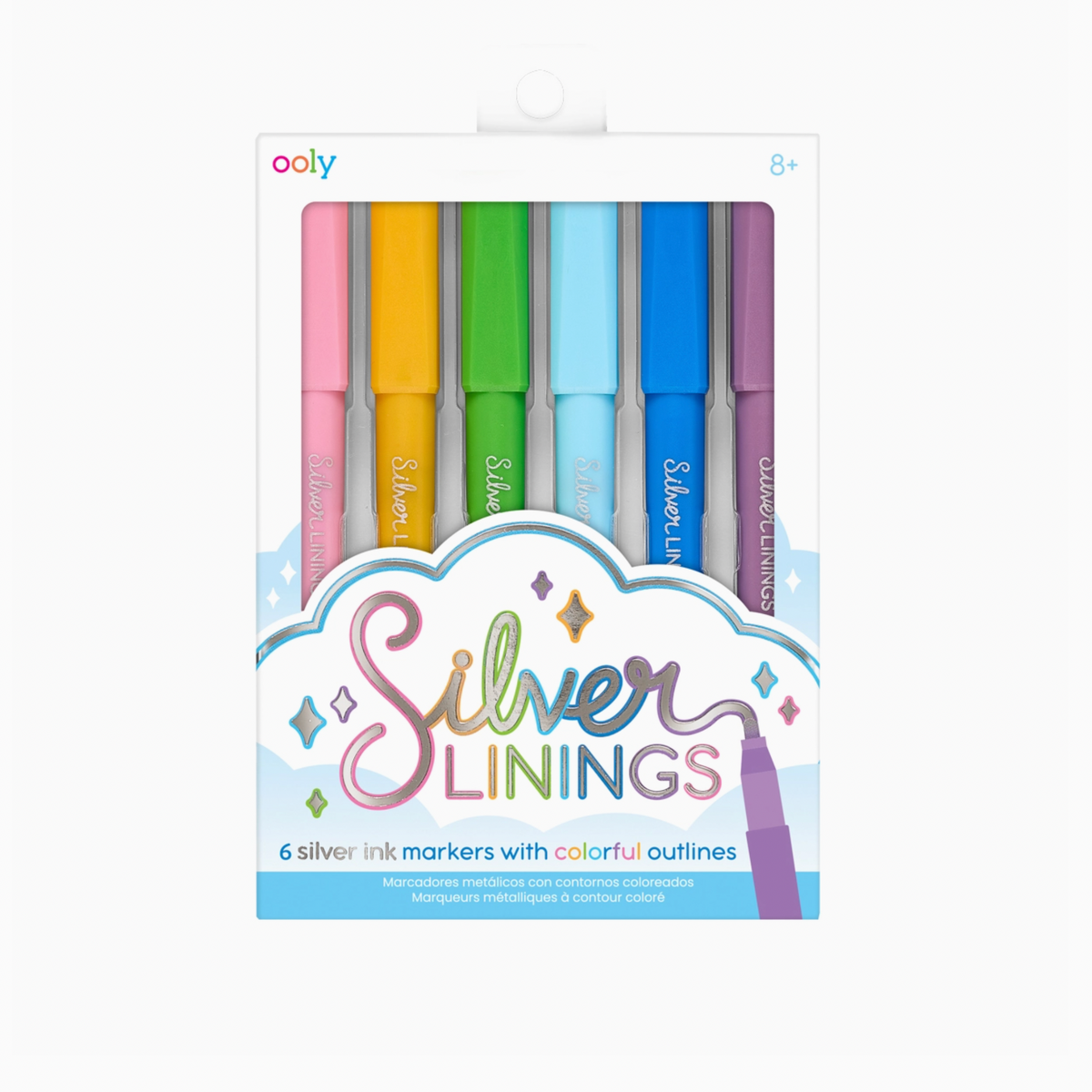 Silver Linings Outline Markers - Set of 6