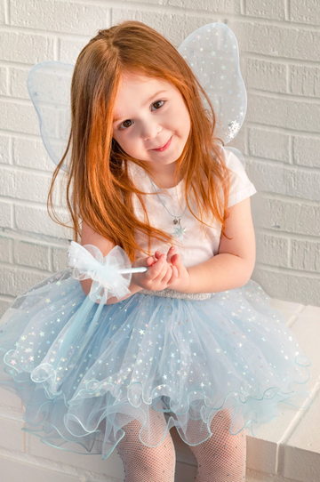 Iridescent Celestial Fairy Wings, Tutu & Wand Set 4-6
