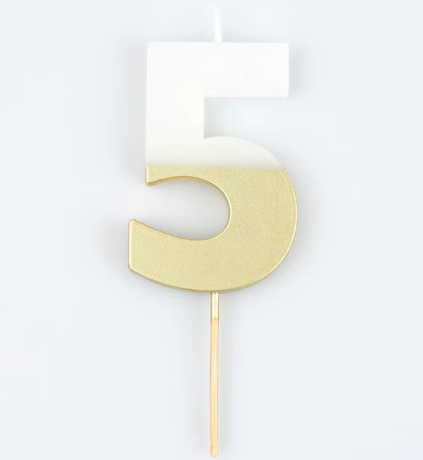 Gold Dipped Number Candle