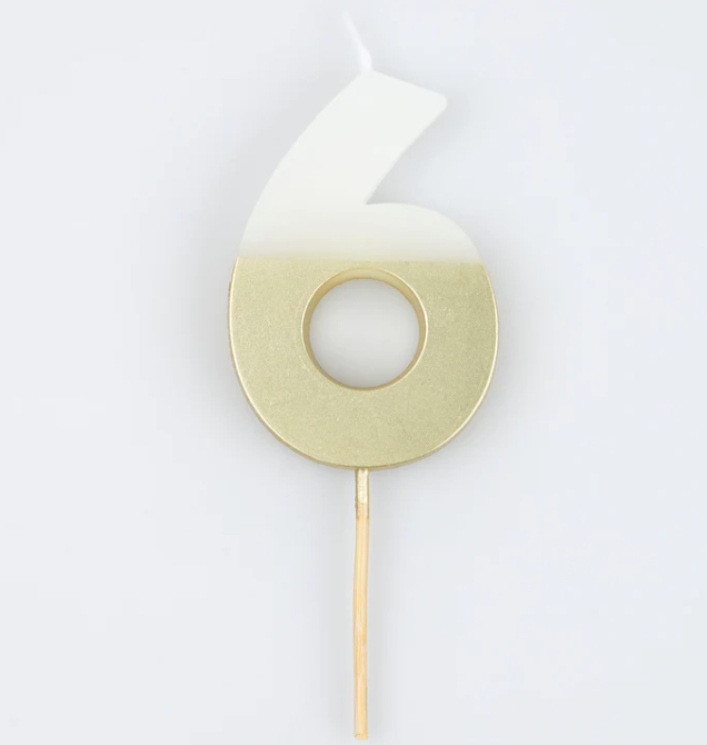 Gold Dipped Number Candle